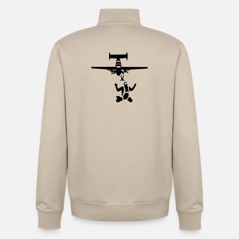 parachutisme - Sweat zippé unisexe en coton bio Stanley/Stella - beige crème
