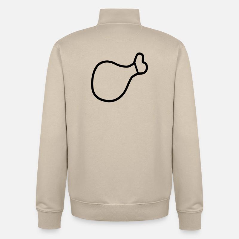 cuisse de poulet - Sweat zippé unisexe en coton bio Stanley/Stella - beige crème