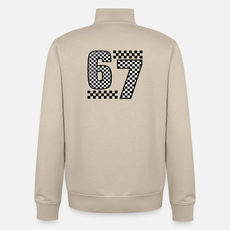 Funny 67 Viral Six Seven Meme - Sweat zippé unisexe en coton bio Stanley/Stella - beige crème