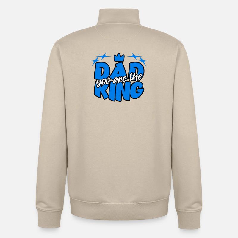 DAD Du bist der König - Unisex Organic Zip Sweatshirt von Stanley/Stella - Cremebeige