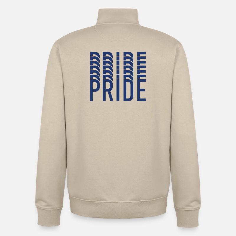 Blue Pride Geometric Pattern - Unisex Organic Zip Sweatshirt by Stanley/Stella - desert dust