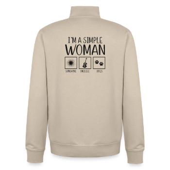 Hawaiian Ukulele Uke I'm A Simple - Unisex Organic Zip Sweatshirt von Stanley/Stella - Cremebeige - Hinten - AI Model Male 185 dark (185cm)