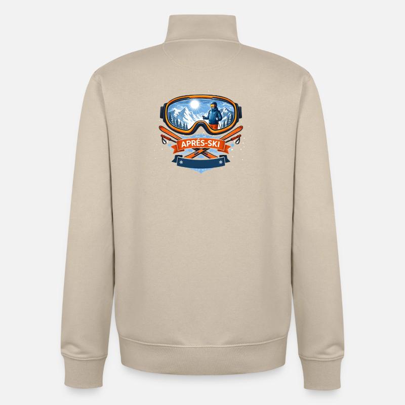 Apres Ski Comic Design - Unisex Organic Zip Sweatshirt von Stanley/Stella - Cremebeige