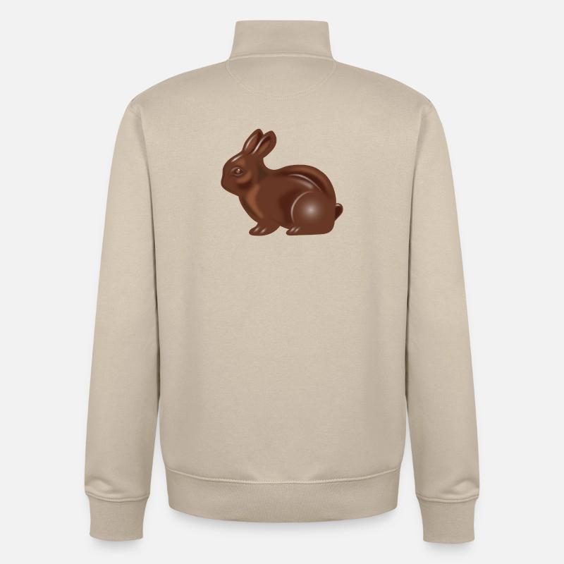 Classic chocolate Easter bunny motif - Unisex Organic Zip Sweatshirt by Stanley/Stella - desert dust