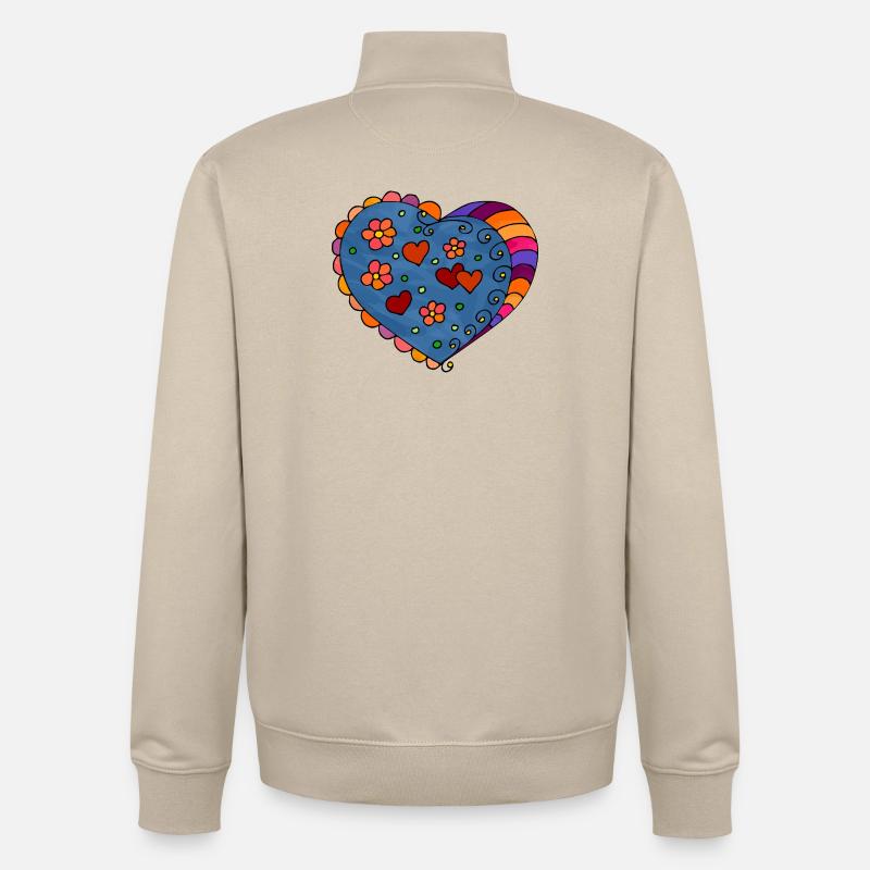 Herz - Unisex Organic Zip Sweatshirt von Stanley/Stella - Cremebeige