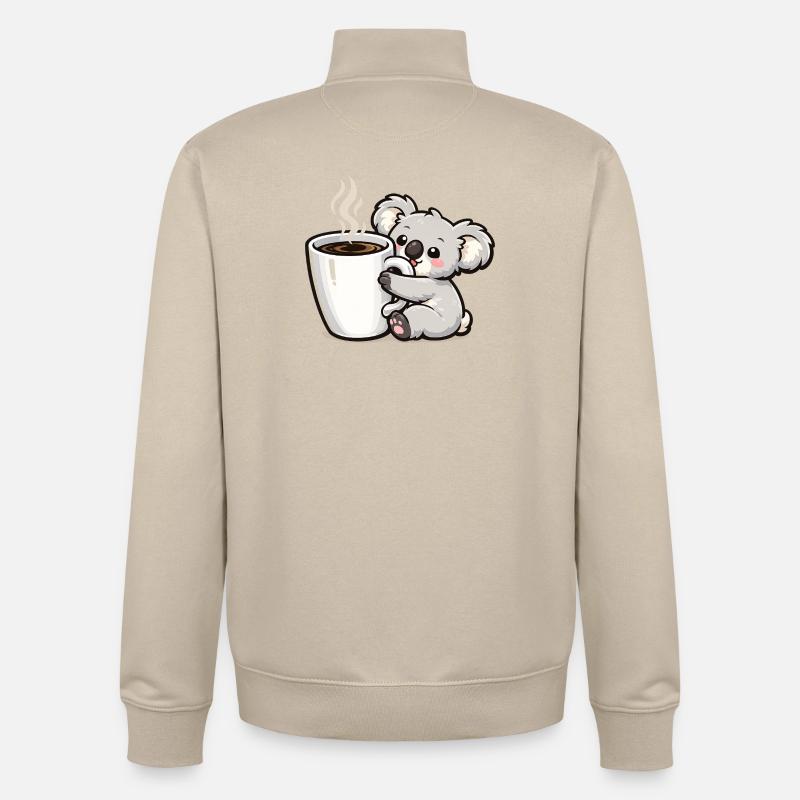 Coffee Mug Koala Cuddle Magic - Unisex Organic Zip Sweatshirt by Stanley/Stella - desert dust