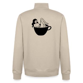 Culture du café - Sweat zippé unisexe en coton bio Stanley/Stella - beige crème - Dos - AI Model Male 185 dark (185cm)