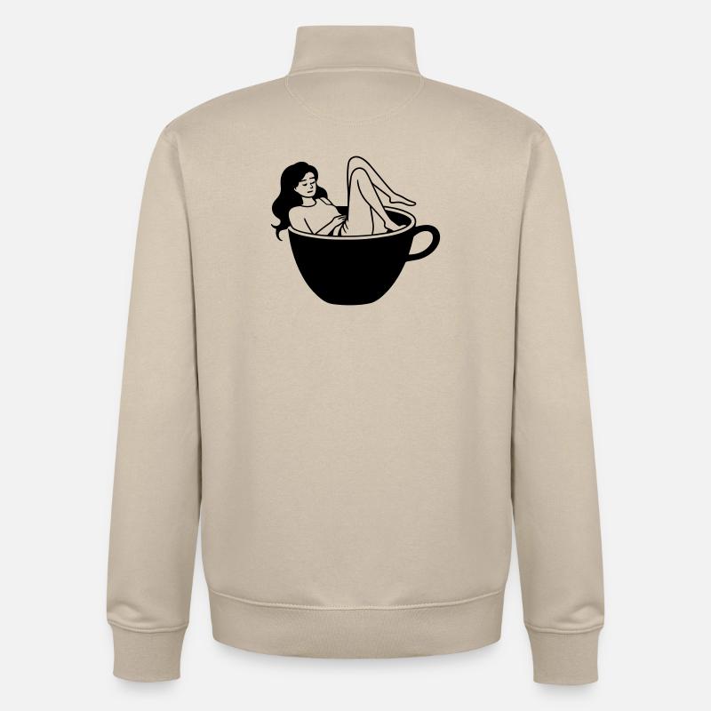 Culture du café - Sweat zippé unisexe en coton bio Stanley/Stella - beige crème