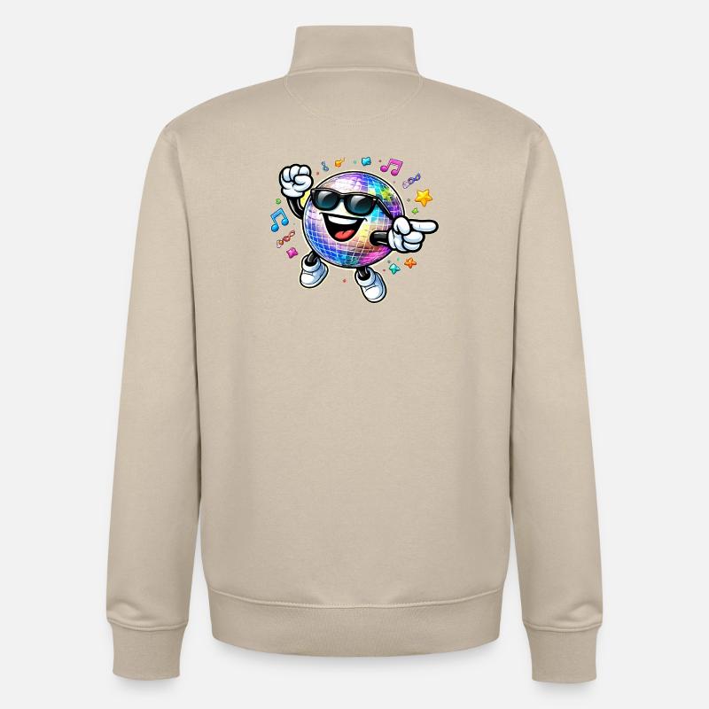 Rainbow Disco Ball Dance Party - Unisex Organic Zip Sweatshirt by Stanley/Stella - desert dust