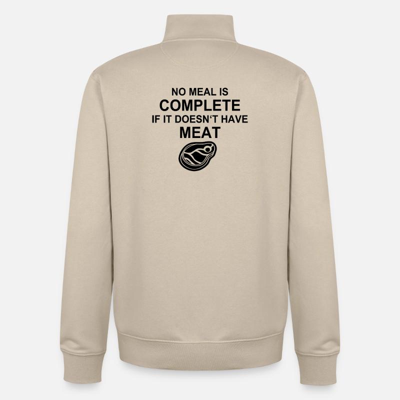 Fleisch, Fleischliebhaber, Grillen, BBQ, Burger, S - Unisex Organic Zip Sweatshirt von Stanley/Stella - Cremebeige