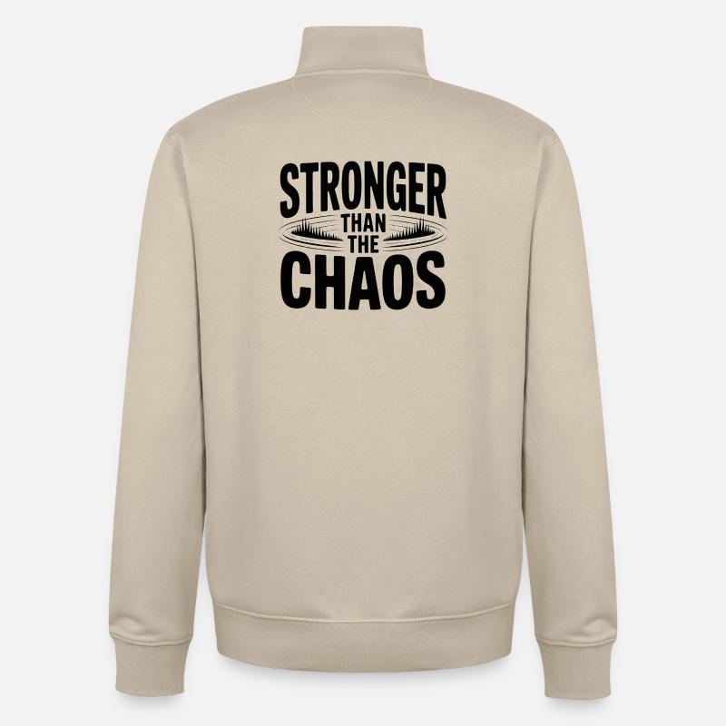 Plus fort que le Chaos - Sweat zippé unisexe en coton bio Stanley/Stella - beige crème