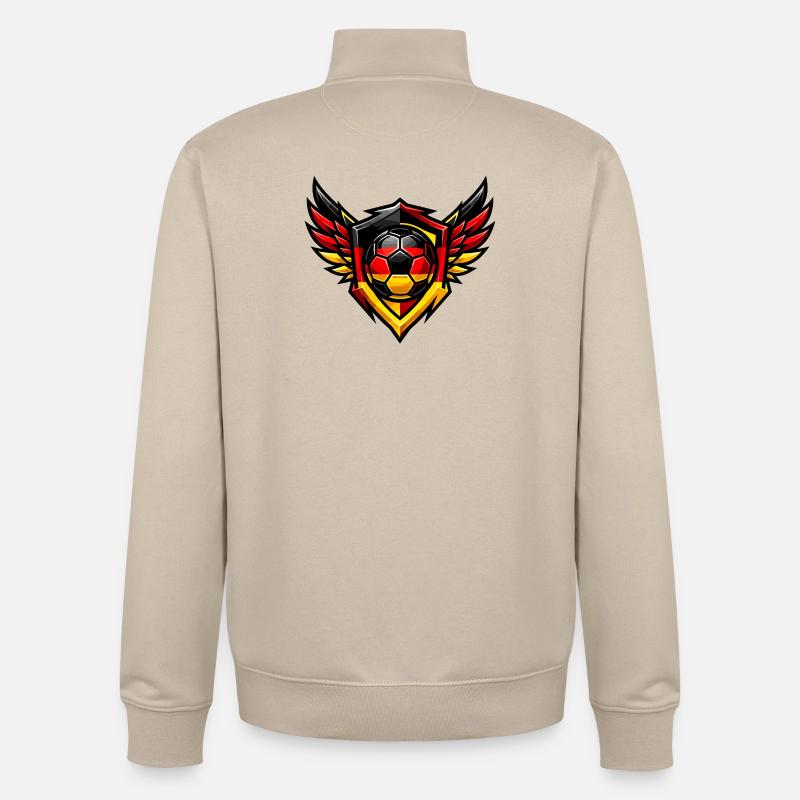 Blason de Soccer Germany - Sweat zippé unisexe en coton bio Stanley/Stella - beige crème