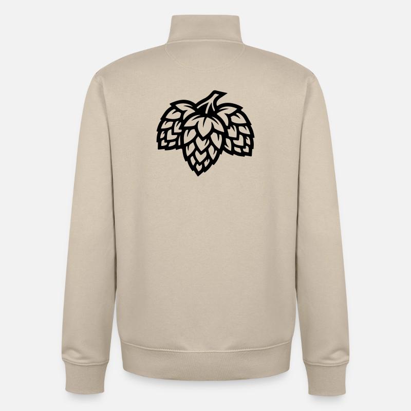 Brasserie Houblon Barley Malt - Sweat zippé unisexe en coton bio Stanley/Stella - beige crème