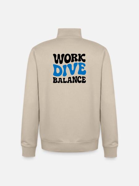 Work Dive Balance Taucher-Geschenk - Unisex Organic Zip Sweatshirt von Stanley/Stella - Cremebeige