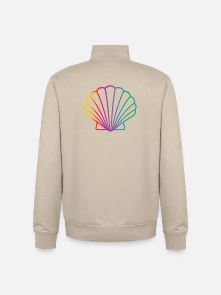 Bunte Muschel | Maritimes Kunstmotiv - Unisex Organic Zip Sweatshirt von Stanley/Stella - Cremebeige