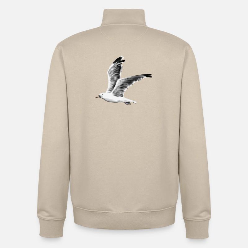 Möwe - Unisex Organic Zip Sweatshirt von Stanley/Stella - Cremebeige
