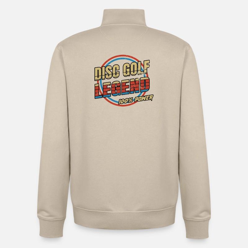 Disco Golf Legenden Design - Unisex Organic Zip Sweatshirt von Stanley/Stella - Cremebeige