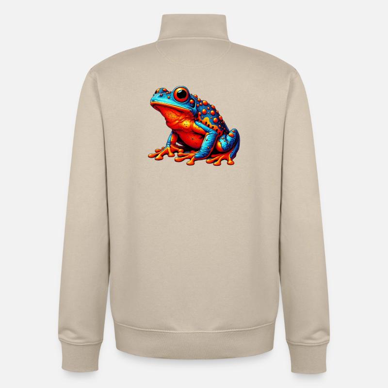 Grenouille - Sweat zippé unisexe en coton bio Stanley/Stella - beige crème