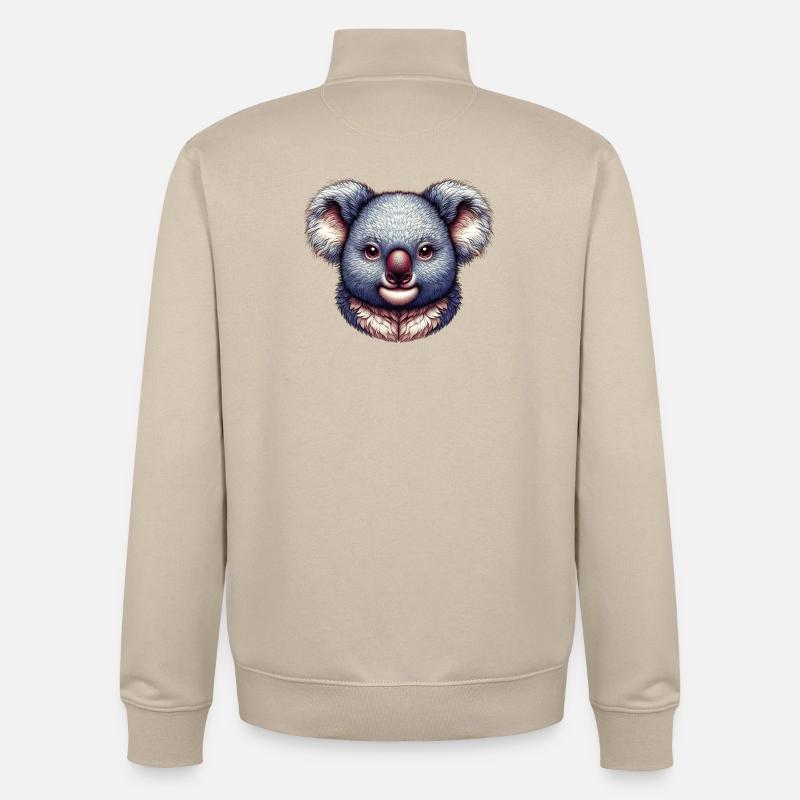 Koala - Sweat zippé unisexe en coton bio Stanley/Stella - beige crème
