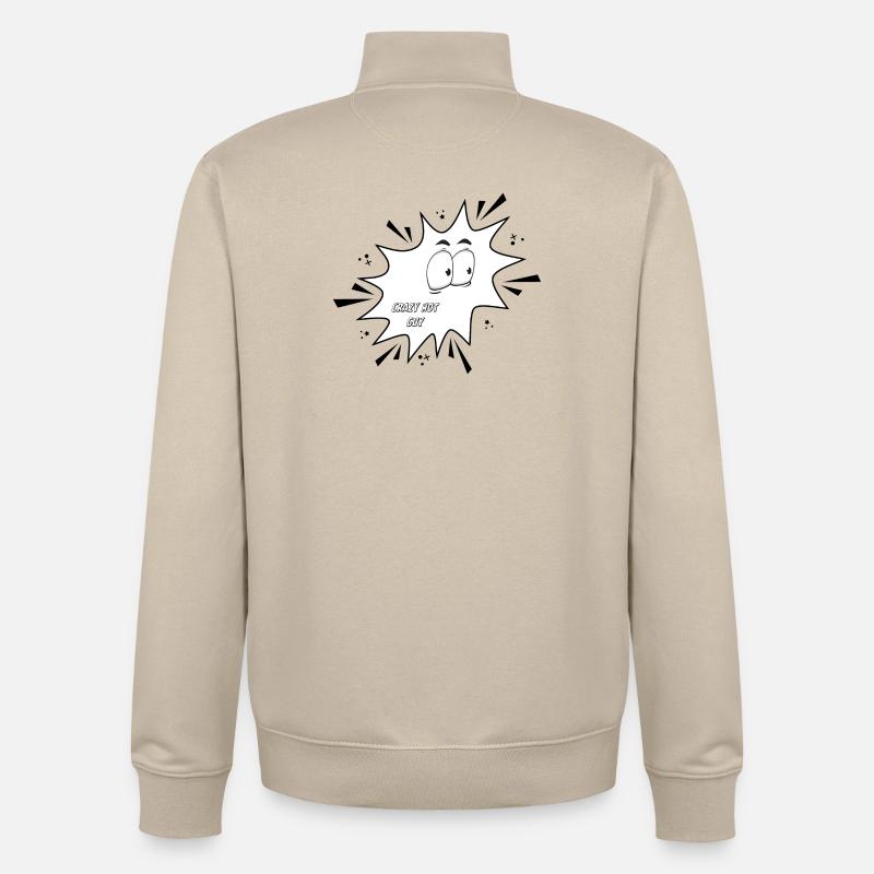 Fou Mec Chaud - Sweat zippé unisexe en coton bio Stanley/Stella - beige crème