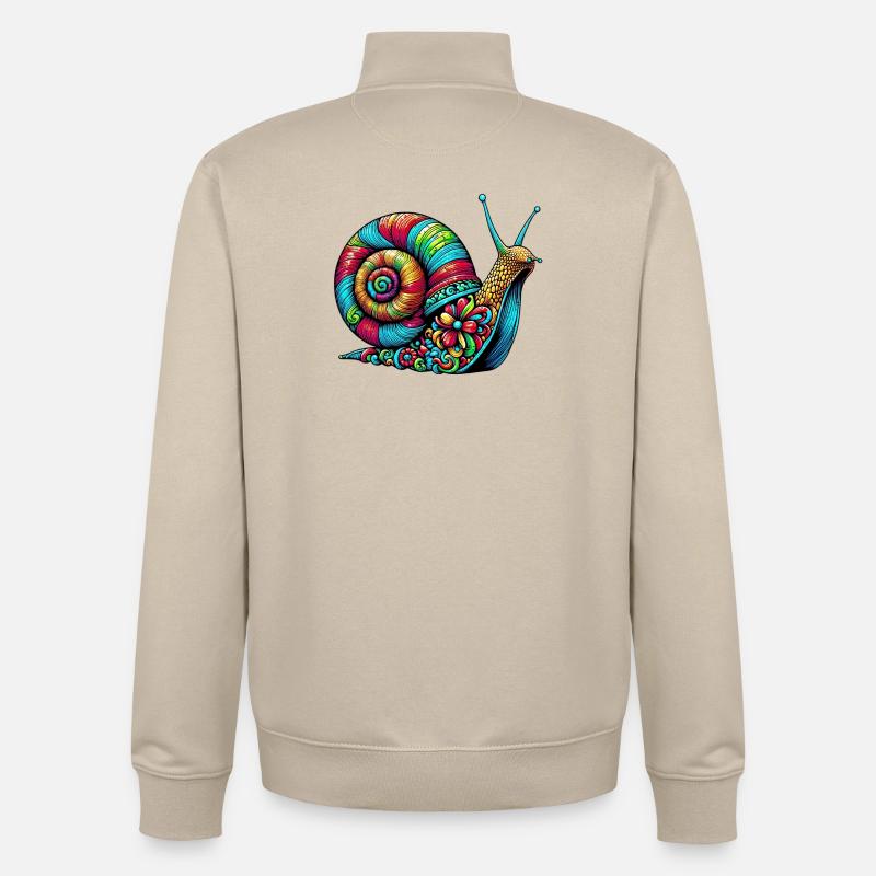 Escargot - Sweat zippé unisexe en coton bio Stanley/Stella - beige crème