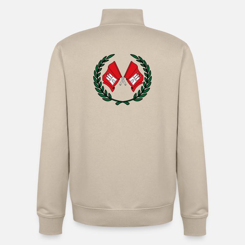 Fahnen Hamburger Lorbeerkranz - Unisex Organic Zip Sweatshirt von Stanley/Stella - Cremebeige