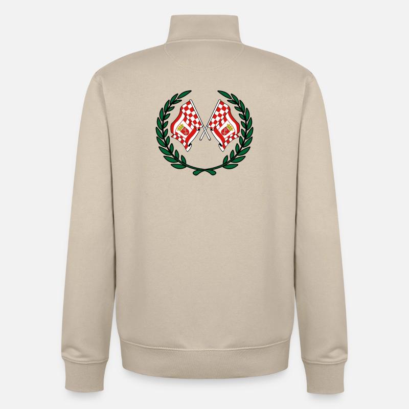 Drapeaux Brême couronne de laurier - Sweat zippé unisexe en coton bio Stanley/Stella - beige crème