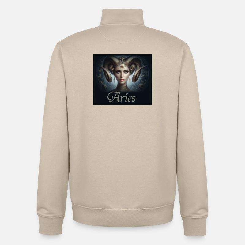 Aries -  Sternzeichen Widder - Unisex Organic Zip Sweatshirt von Stanley/Stella - Cremebeige