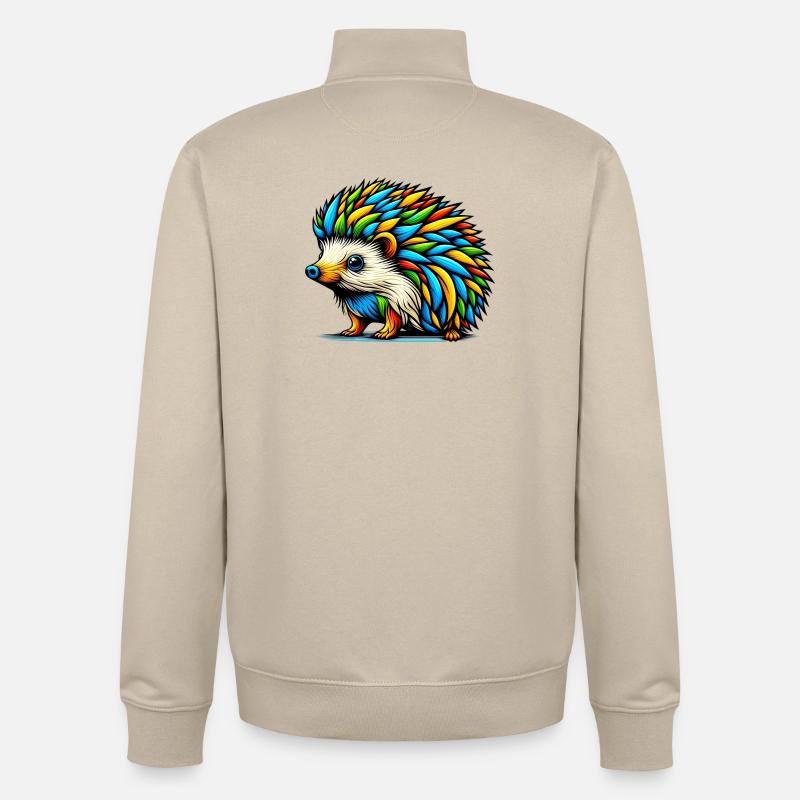 Hérisson - Sweat zippé unisexe en coton bio Stanley/Stella - beige crème