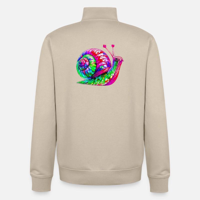 Escargot - Sweat zippé unisexe en coton bio Stanley/Stella - beige crème