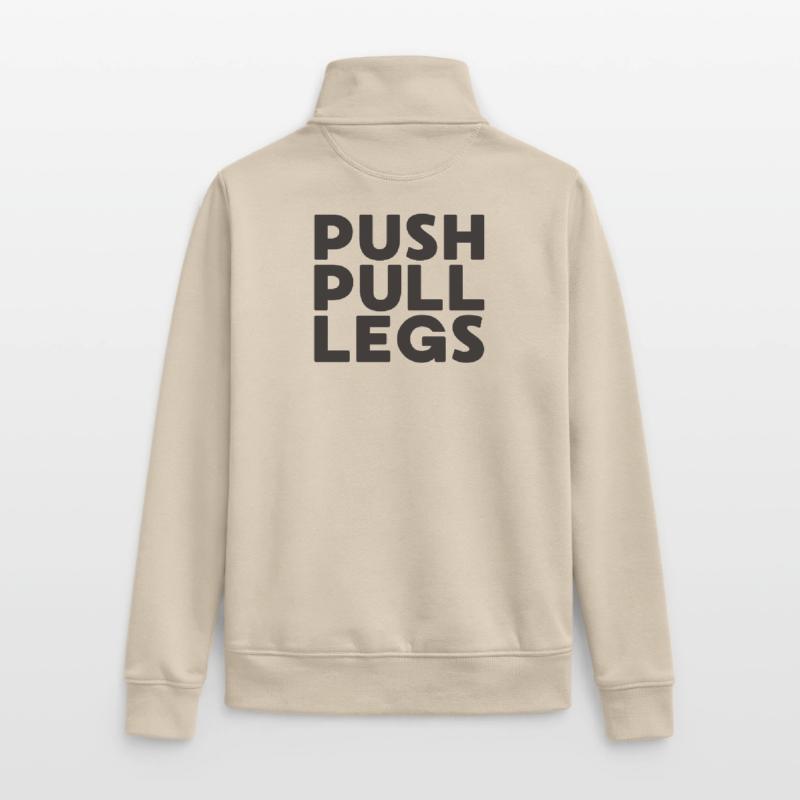 Push Pull Legs Repeat Trainingssplit Unisex Organic Zip Sweatshirt by Stanley/Stella