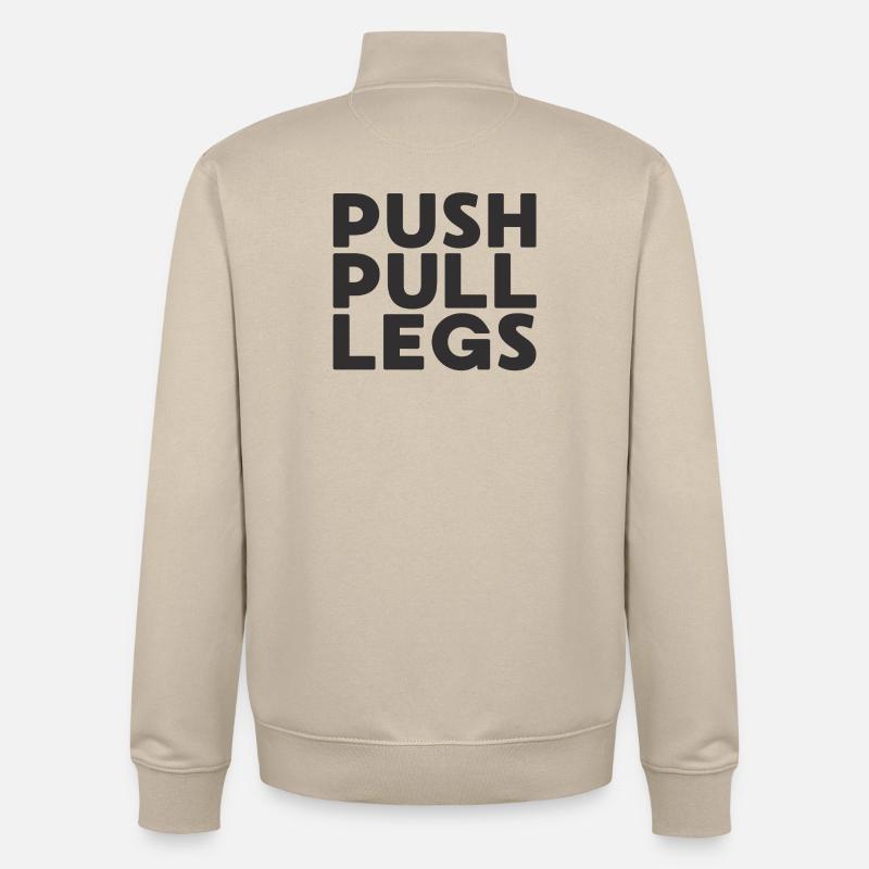 Push Pull Beine Repeat Trainingssplit - Unisex Organic Zip Sweatshirt von Stanley/Stella - Cremebeige