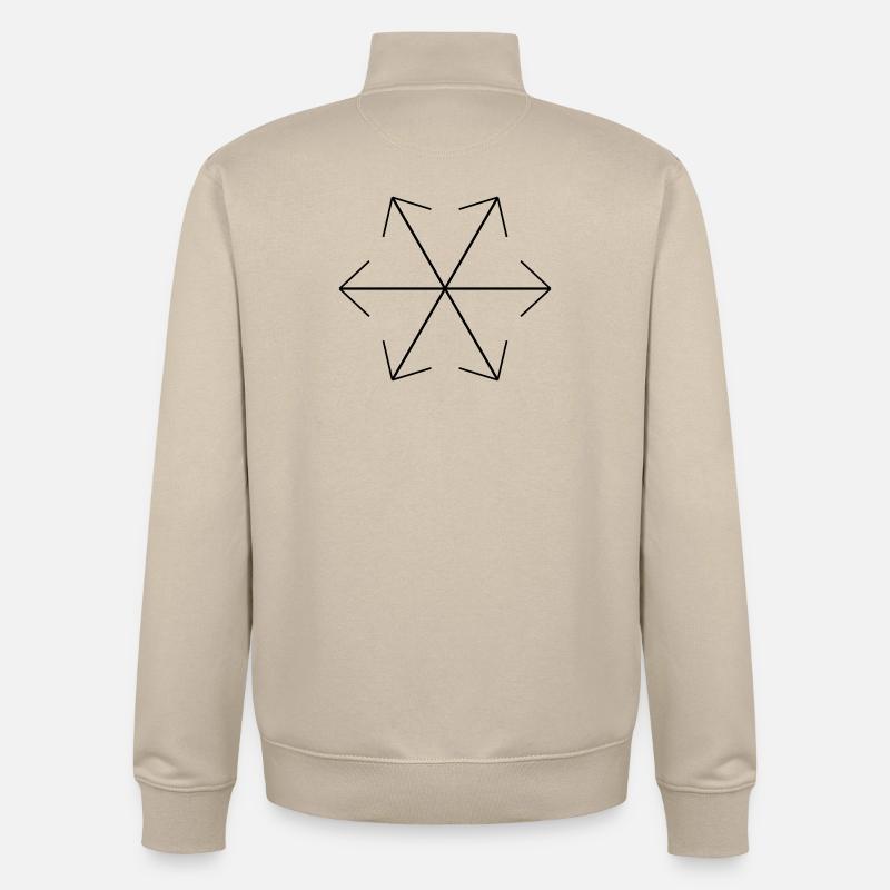 Conception de motifs géométriques abstraits - Sweat zippé unisexe en coton bio Stanley/Stella - beige crème