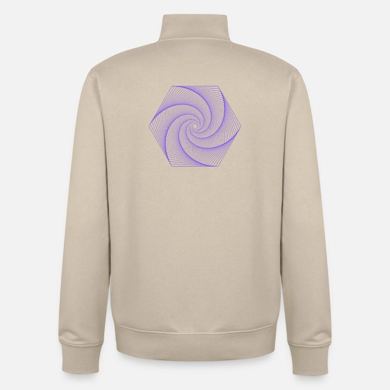 Spirale im hexagonalen Muster - Unisex Organic Zip Sweatshirt von Stanley/Stella - Cremebeige