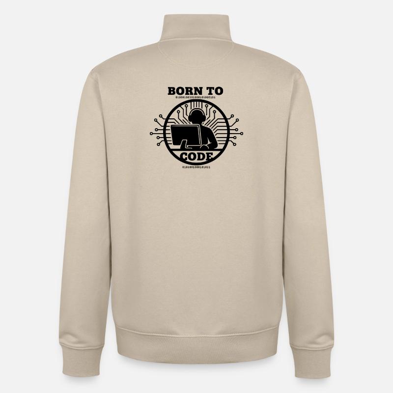 Coder Born to Code Programmer - Unisex Organic Zip Sweatshirt by Stanley/Stella - desert dust