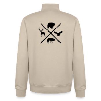 Animal - Sweat zippé unisexe en coton bio Stanley/Stella - beige crème - Dos - AI Model Male 185 dark (185cm)