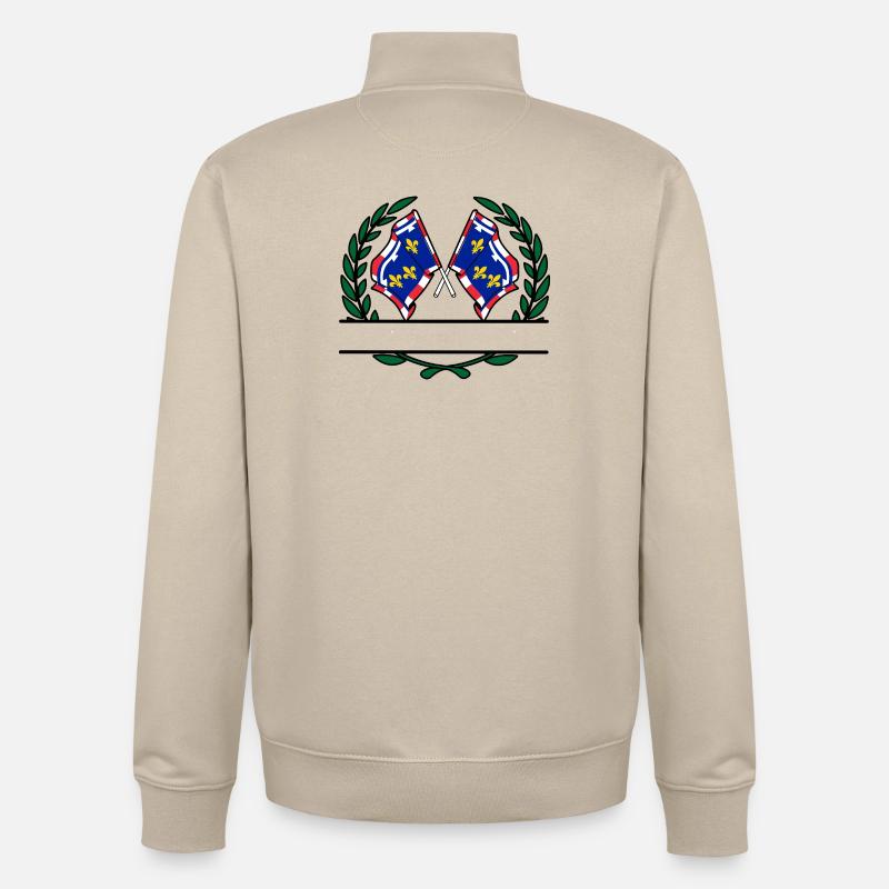 Espace de nom Centre-Val de Loire - Sweat zippé unisexe en coton bio Stanley/Stella - beige crème