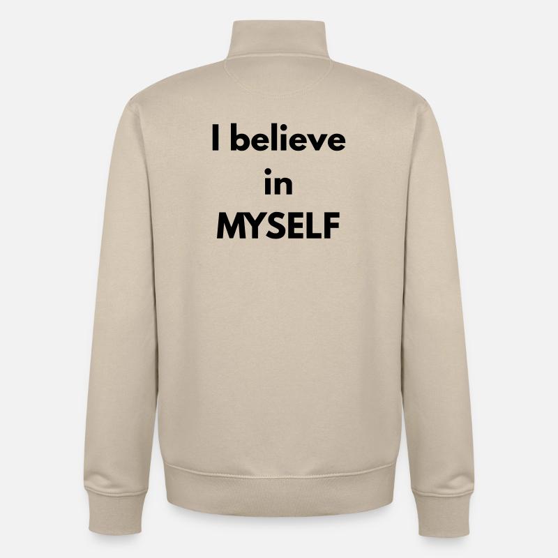 Ich glaube an MICH SELBST - Unisex Organic Zip Sweatshirt von Stanley/Stella - Cremebeige