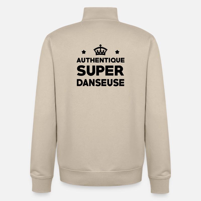 Authentique super danseuse - Sweat zippé unisexe en coton bio Stanley/Stella - beige crème