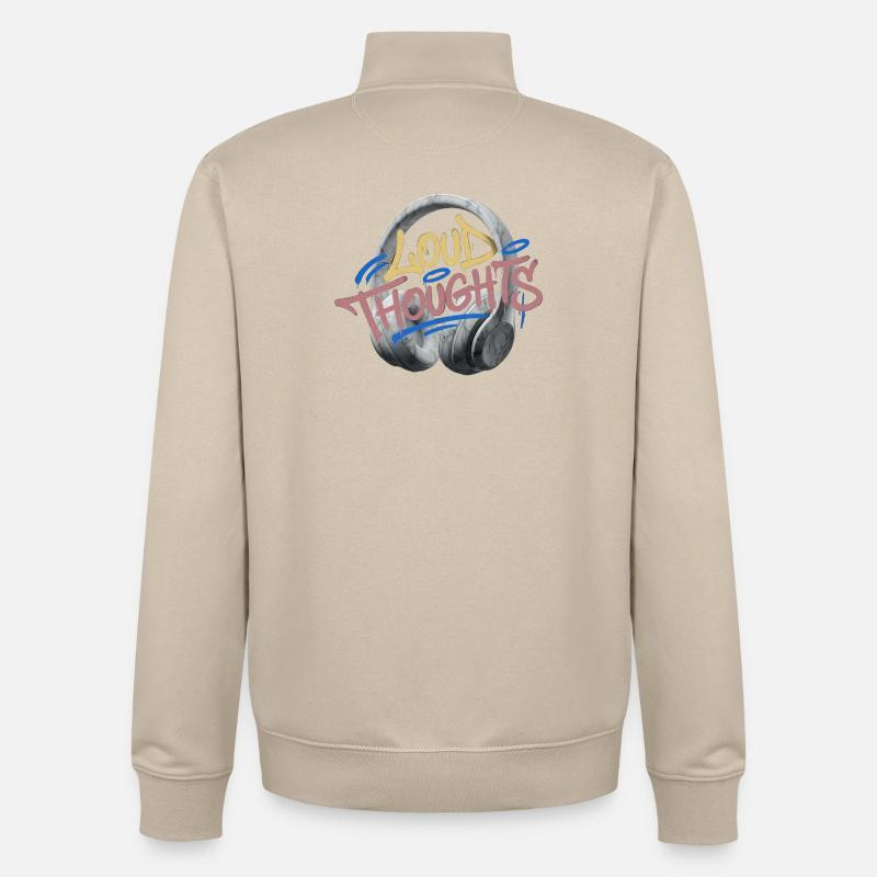 Loud Thoughts Graffiti - Unisex Organic Zip Sweatshirt von Stanley/Stella - Cremebeige