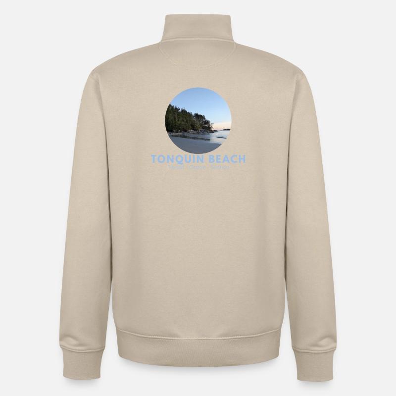 Forêt de Tonquin Beach Océan - Sweat zippé unisexe en coton bio Stanley/Stella - beige crème