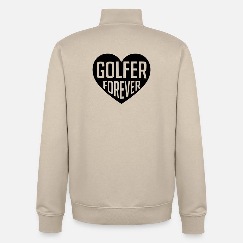 Golf - Golfer Forever Herz - Unisex Organic Zip Sweatshirt von Stanley/Stella - Cremebeige