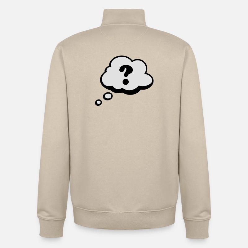 Comic speech bubble question mark - Unisex Organic Zip Sweatshirt by Stanley/Stella - desert dust