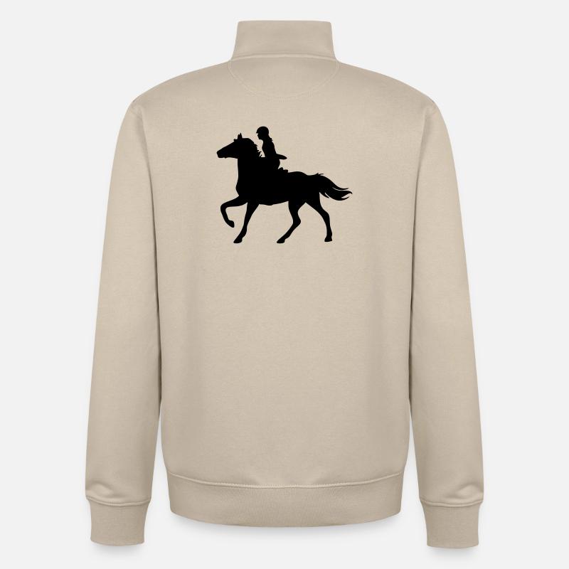 Mädchen mit Pferd - Unisex Organic Zip Sweatshirt von Stanley/Stella - Cremebeige