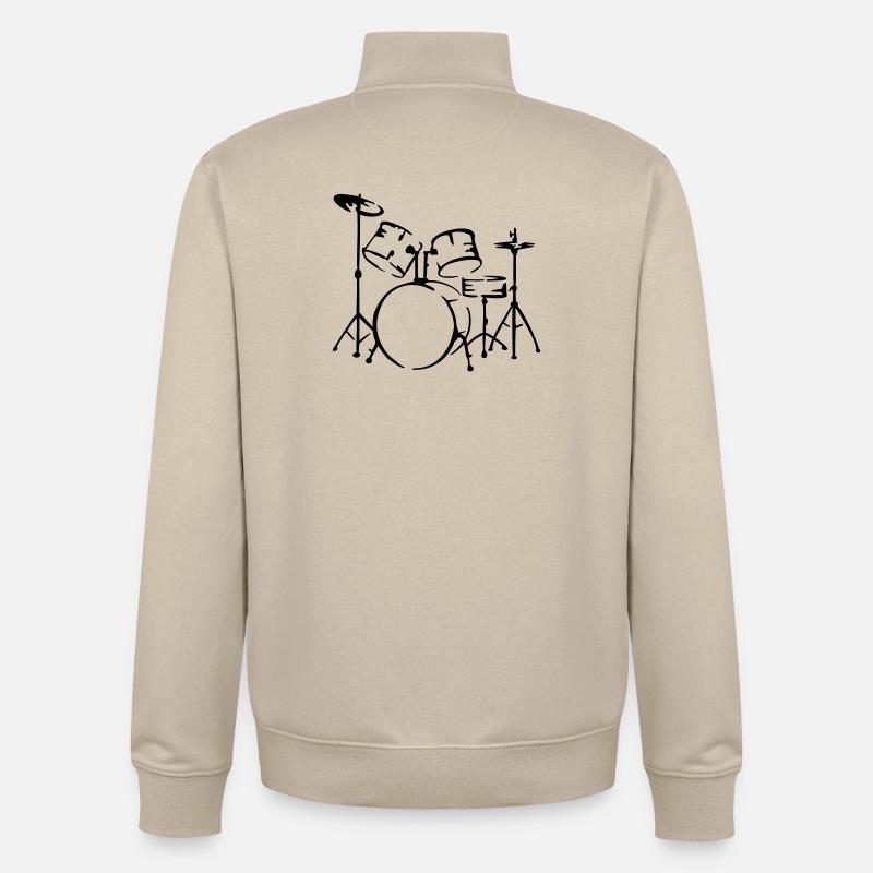 percussions - Sweat zippé unisexe en coton bio Stanley/Stella - beige crème