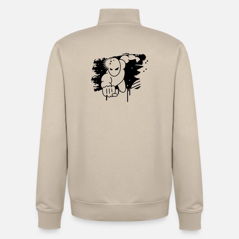 Superheld Graffiti - Unisex Organic Zip Sweatshirt von Stanley/Stella - Cremebeige