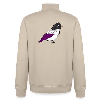 Asexué Bird Ace Pride - Sweat zippé unisexe en coton bio Stanley/Stella - beige crème - Dos - AI Model Male 185 dark (185cm)
