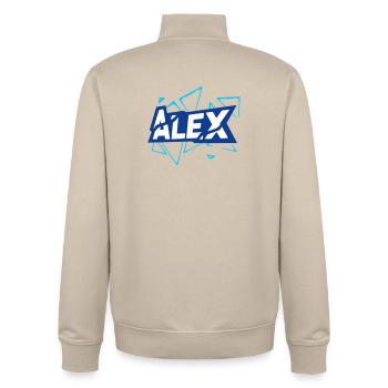 Alex - Unisex Organic Zip Sweatshirt von Stanley/Stella - Cremebeige - Hinten - AI Model Male 185 dark (185cm)
