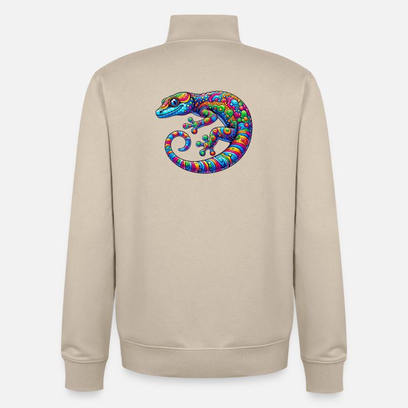 Gecko - Sweat zippé unisexe en coton bio Stanley/Stella - beige crème