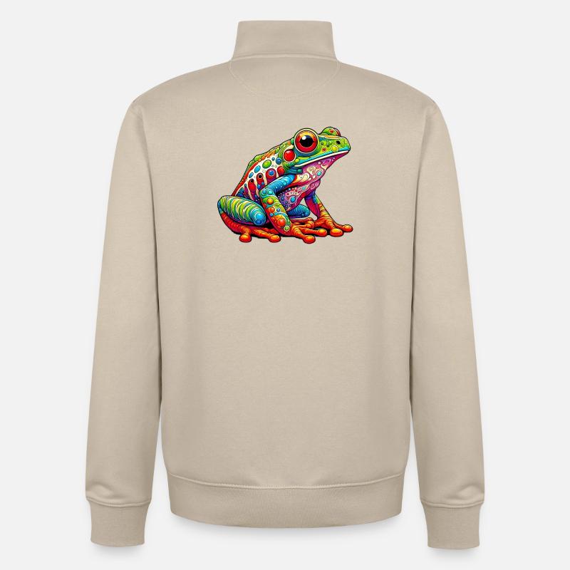 Grenouille - Sweat zippé unisexe en coton bio Stanley/Stella - beige crème